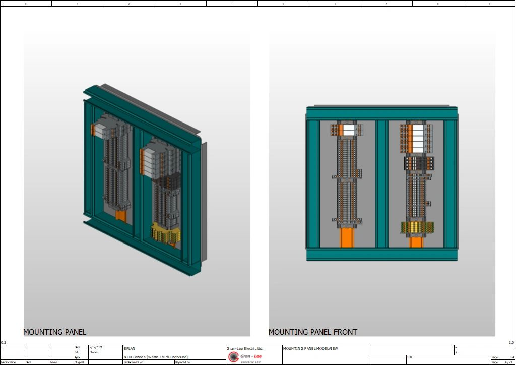 NTM Waste Truck mounting panel model view